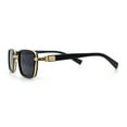 thumbnail image 6 of Hipster Dad Fashion Double Rim Narrow Rectangular Luxury Sunglasses Gold - Black, 6 of 7