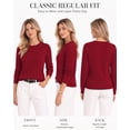thumbnail image 2 of QUALFORT Women’s Cable Knit Sweater, Crew Neck Lightweight Long Sleeve Pullover, Red, Size L, 2 of 7