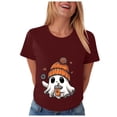 thumbnail image 5 of Duqingm Halloween Shirts for Women Fall Tee Shirt Funny Graphic Tshirt Clothes,L, 5 of 7