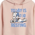 thumbnail image 3 of Peanuts - Today Is For Resting - Juniors Cropped Pullover Hoodie, 3 of 6