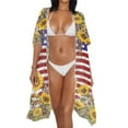 thumbnail image 3 of DISNIMO Cattle Sunflower Print Womens Kimono Swimsuit Cover Up American Flag Printed Summer Beach Coverups for Vacation Casual Loose Bikini Cover ups, 3 of 6