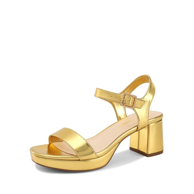 Sandalia DREAM PAIRS DWUMHS2507 Mujer Tacones Plataforma Dorados