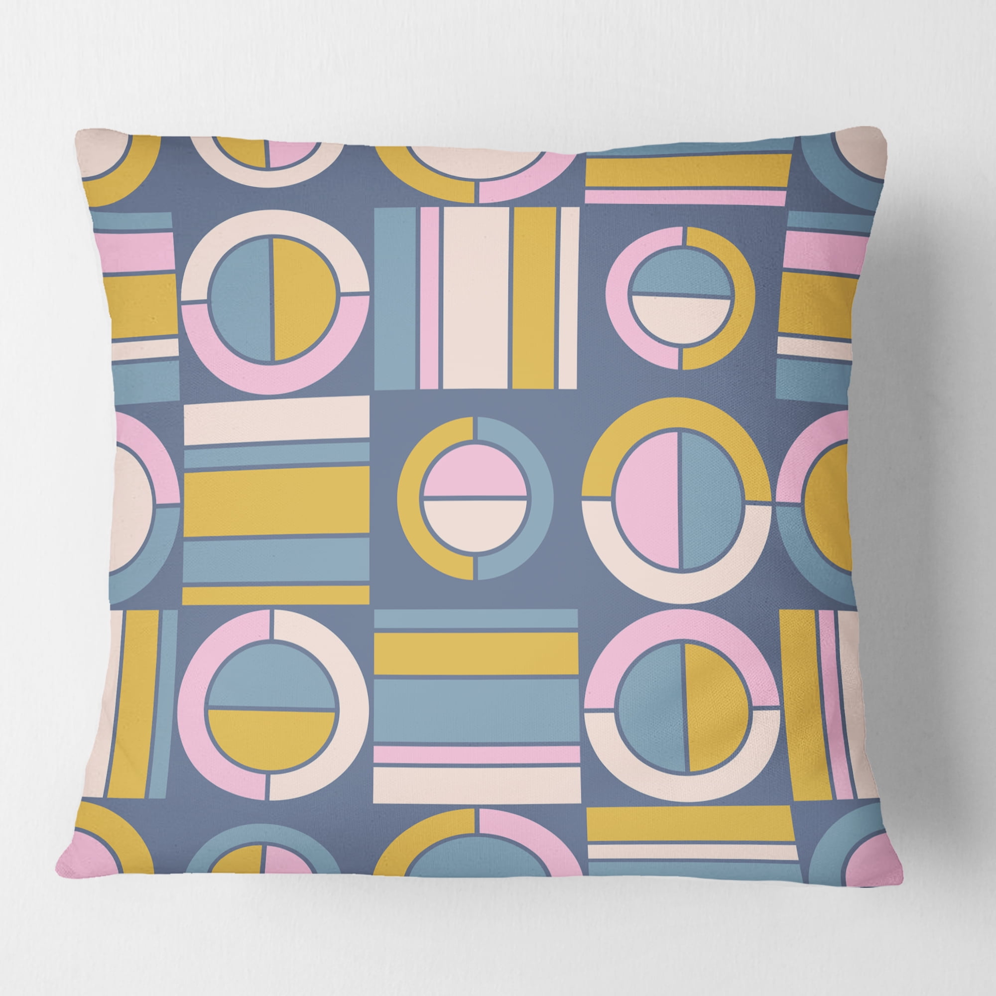 Designart Retro Circular Design I' Mid-Century Modern Throw Pillow - 18x18