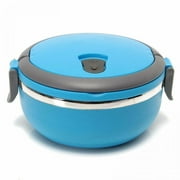 Kids Adults Food Warmer Thermo School Picnic Lunch Box Insulated Food Container Blue