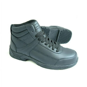 Genuine Grip  Mens 6 in. Steel Toe Slip-Resistant Leather Work Boot, Black - Size 8.5
