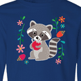 thumbnail image 4 of Inktastic Woodland Raccoon Spring Flowers Long Sleeve Youth T-Shirt, 4 of 5