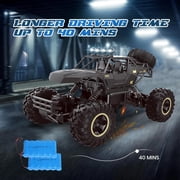 1:12 Rc Car,off Road Truck Remote Control Car Metal Shell 2.4G 4WD Dual Motors, with 2 Batteries Black