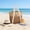 Brown, variant on 14.7 In Mesh Beach Bag, Large Beach Tote with Zipper Pocket,Pool Bag for Family Travel Vacation Cruise Essentials