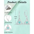 thumbnail image 7 of VESITIM Sterling Silver Celtic Knot Leverback Earring Created Green Heart Opal Dangle Drop Earrings Triangle Trinity Knot Women Jewelry, 7 of 7