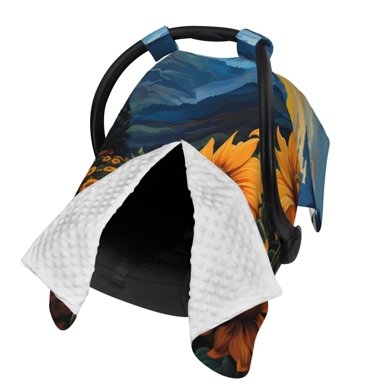 Naloa Elegant Sunset Sunflower Baby Car Seat Cover, Breathable Baby Carrier Cover, Multiuse Baby Carrier Cover & Nursing Breastfeeding Cover