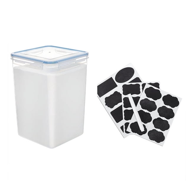 Contenedor para harina y azúcar con tapa (6,5 litros cada uno) - Contenedor hermético para almacenar alimentos a granel en la cocina y la despensa, color azul