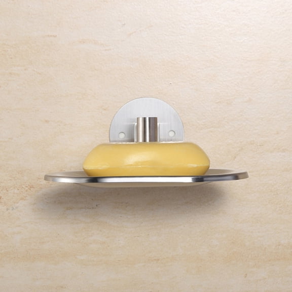 Raindrops 304 Stainless Steel Wall-Mounted Soap Holder No Drilling Soap Dish Sponge Tray Bathroom Shower Rack Accessories