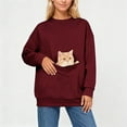 thumbnail image 6 of YAYUBA Cat Pouch Sweatshirts for Men Women Long Sleeve Kitten Puppy Holder Hoodies Front Large Pouch Pet Carrier Sweatshirt,,S, 6 of 9
