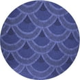 thumbnail image 1 of Ahgly Company Machine Washable Indoor Round Transitional Dark Slate Blue Purple Area Rugs, 3' Round, 1 of 7