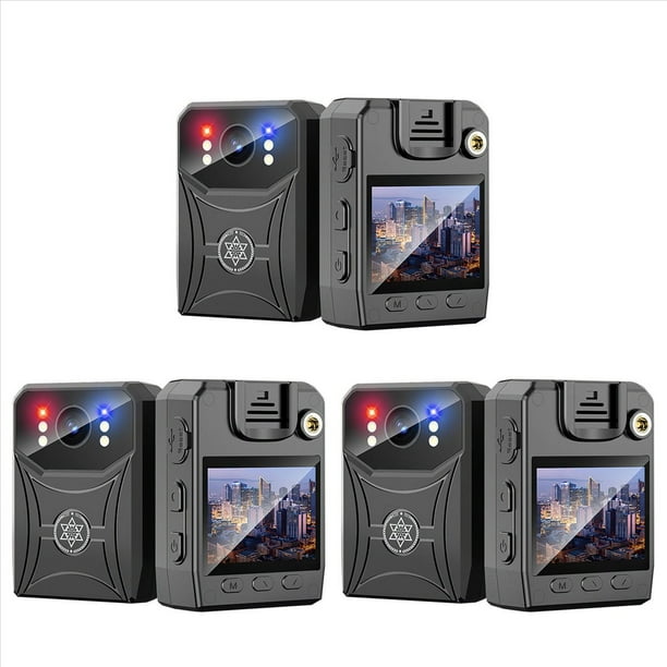 3X Mini Cámara Policial 4K Grabadora de Vídeo Digital Videocámara Cámara IR Visión Cámara Corporal Clip Trasero Deportivo con WIFi