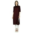 thumbnail image 3 of Bimba Women Summer Rayon Kurta Kurti 3/4 Sleeve Formal Casual Tunic, 3 of 7