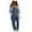 Dark Blue, variant on Women's Casual Stretch Adjustable Denim Bib Overalls Jeans Pants Jumpsuits White