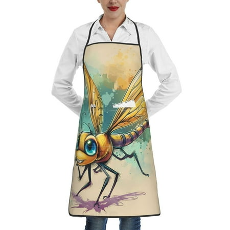 

Sikiie Cartoon Dragonfly Art Aprons for Kitchen Cooking Aprons Chef Apron for Men Women Chef