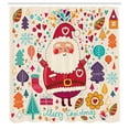 thumbnail image 3 of Ambesonne Christmas Shower Curtain, Vintage Santa, 69"Wx75"L, Multicolor, 3 of 5