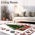 thumbnail image 2 of ODIKA 3'x5' Machine Washable Non-Slip Area Rug, Enchanted Evergreen Yuletide Wonderland Hearth Family Gathering High Traffic Rug with Pad, Green, 501286, 2 of 8