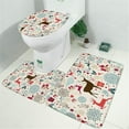 thumbnail image 2 of Multicolor Christmas Deer Pattern Bathroom Rugs Sets 3 Piece,Toilet Cover Set,Absorbent Non Slip Bathroom Mats Sets with U-Shaped Contour Rug Toilet Rug Set, 2 of 5