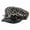 Black, variant on Women's Newsboy Cap Faux Leather Leopard Print Studs Beret Hat