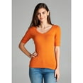 thumbnail image 3 of Emmalise Women's Slim Athletic Fit Neck Tshirt Half Sleeves Top (Spicy Orange, Large), 3 of 4
