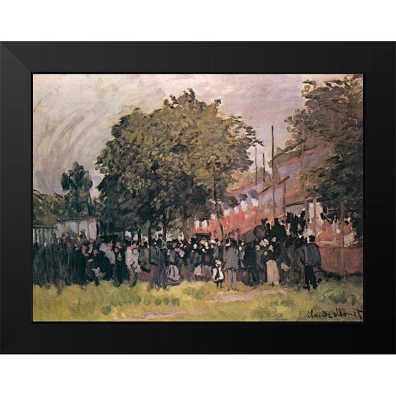 Monet, Claude 14x12 Black Modern Framed Museum Art Print Titled - Fete d’Argenteuil 1872