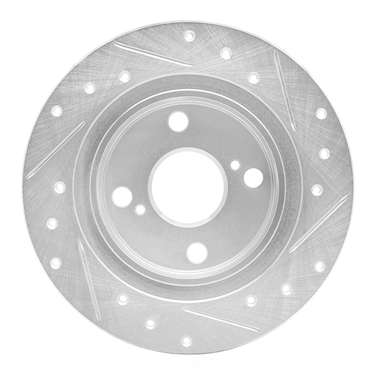 Dynamic Friction Company 631-76035L DFC Brake Rotor - Drilled And Slotted - Silver
