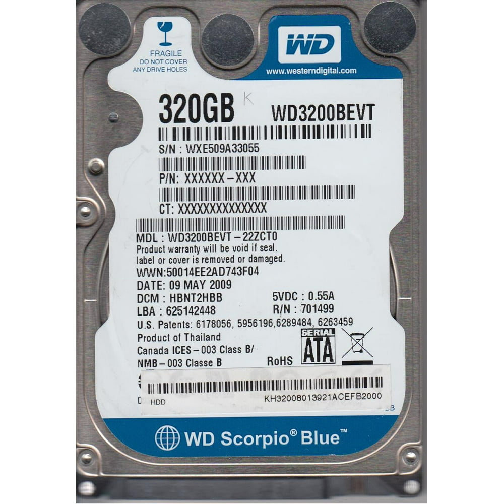 WD3200BEVT-22ZCT0, DCM HBNT2HBB, Western Digital 320GB SATA 2.5 Hard ...