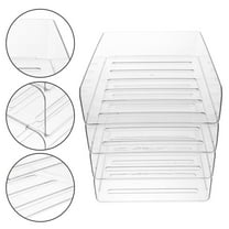 FRCOLOR 4pcs Plastic File Tray Clear Desk Trays Stackable Paper Organizer Tray File Document Organizer Trays for Office Desk Storage Paper Organization