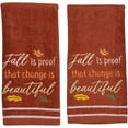 thumbnail image 7 of Serafina Home Autumn Fall Bath Fingertip Towels Bathroom Decor Farmhouse Harvest: Rust Dark Orange 100% Cotton Towels Fall Is Beautiful Stitched Border, 2 Piece Set, 7 of 7