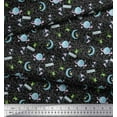 thumbnail image 2 of Soimoi Black Cotton Duck Fabric Moon & Stars Galaxy Fabric Prints By Yard 42 Inch Wide, 2 of 3