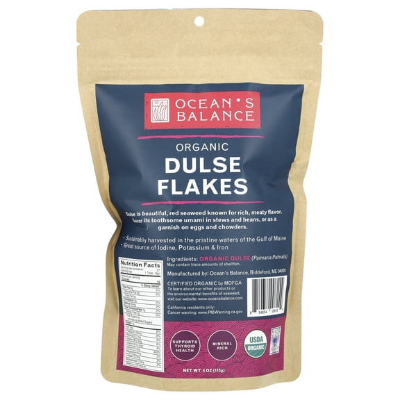 Ocean's Balance Organic Dulse Flakes, 4 oz (113 mg)