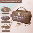 thumbnail image 4 of 2 in 1 Crossbody Makeup Bag for Women Men,Spacious Leather Cosmetic Bag for Travel Zipper Pouch Gifts, 4 of 7