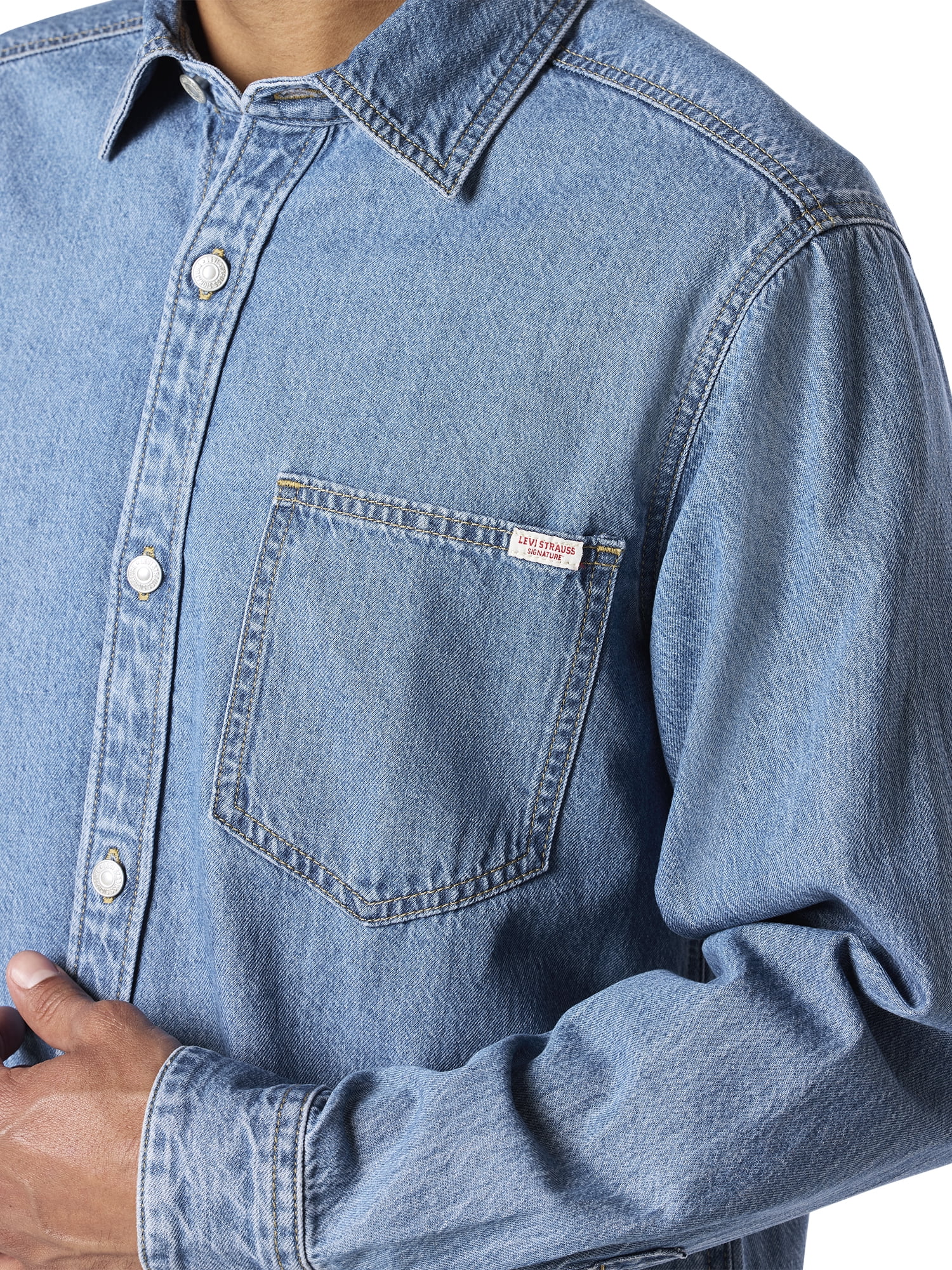 Levi Strauss Signature Men's and Big and Tall Original Denim Shirt, S-2XL