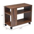 thumbnail image 3 of Costway 3-tier Side Table W/Storage Shelf W/Wheels Space-saving Industrial Nightstand, 3 of 10