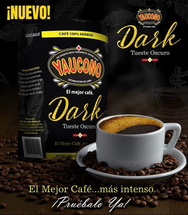 Yaucono Dark Roast Ground Coffee, Puerto Rico, 100% Arabica, 10 Ounce (Pack of 2)