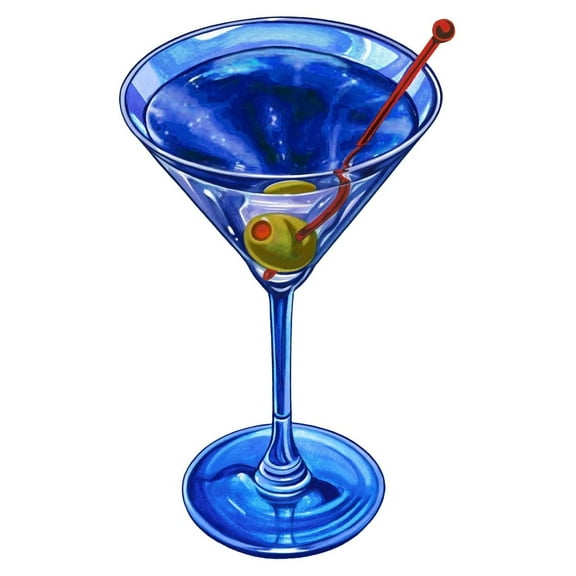 Martini Drink Porcelain Swimming Pool Mosaic (8" x 5")