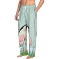 thumbnail image 2 of Daiia White Bunny Bottom And Easter Eggs Men's Sleep Pant with Pockets and Drawstring,Pajama Pants-Small, 2 of 9