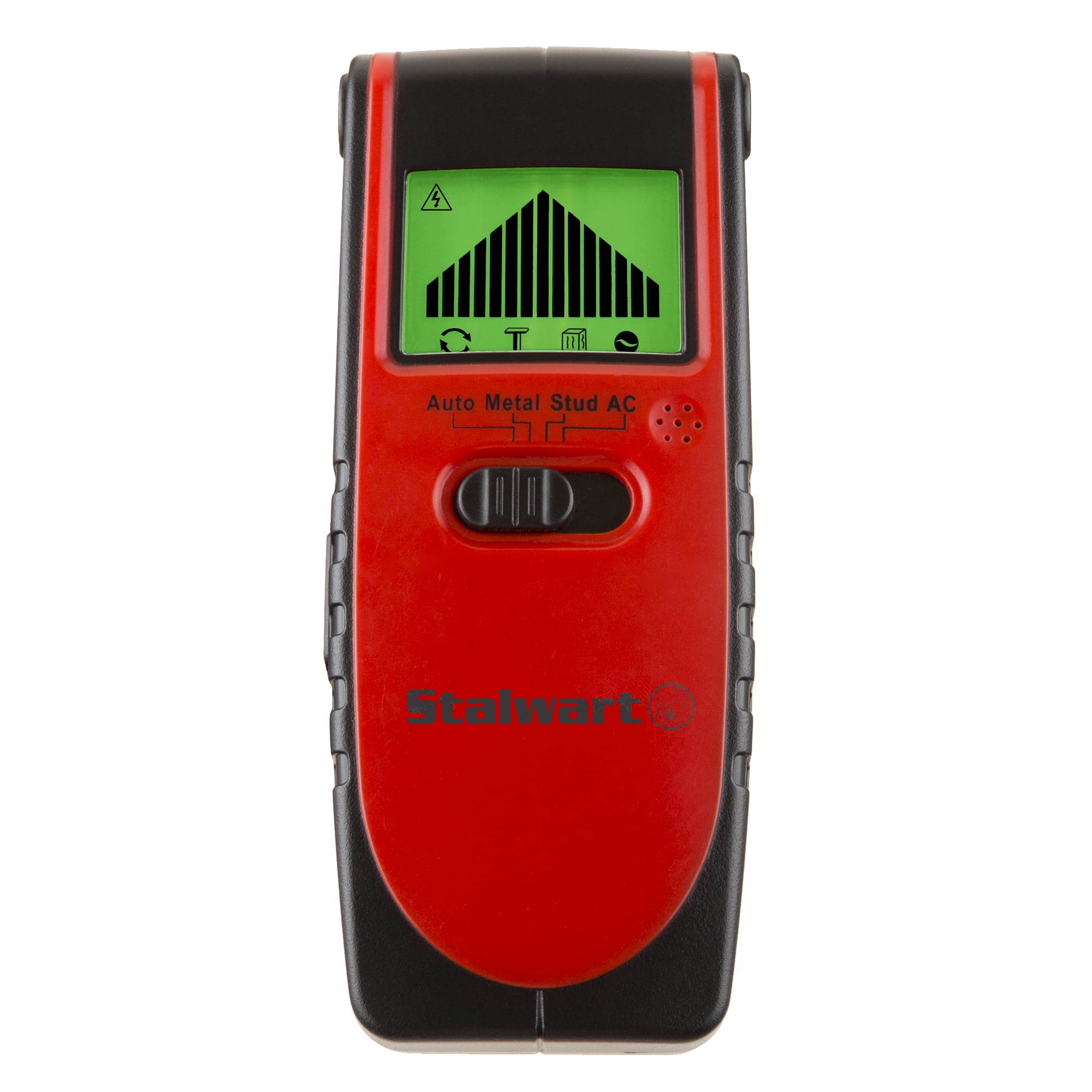 Stalwart 3-in-1 Compact Electronic Wood and Metal Detector and Live Wire Sensor with Backlit LCD Screen with 9 V Battery