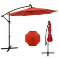 thumbnail image 5 of Costway 10 Ft Patio Solar LED 40 Lights Offset Umbrella Crank Cross Base Red Orange, 5 of 10