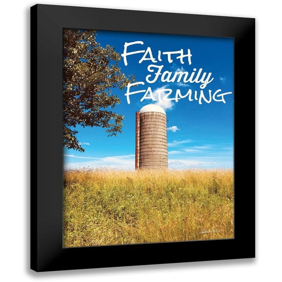 Smith, Anthony 12x14 Black Modern Framed Museum Art Print Titled - Faith, Family, Farming Silo