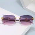 thumbnail image 4 of Sunglasses Mens Womens LSQii Summer Rimless Retro Lightweight Gradient Color UV Protection Trendy Polarized Sun Glasses for Beach Travel Vacation 2026 Light Violet, 4 of 5