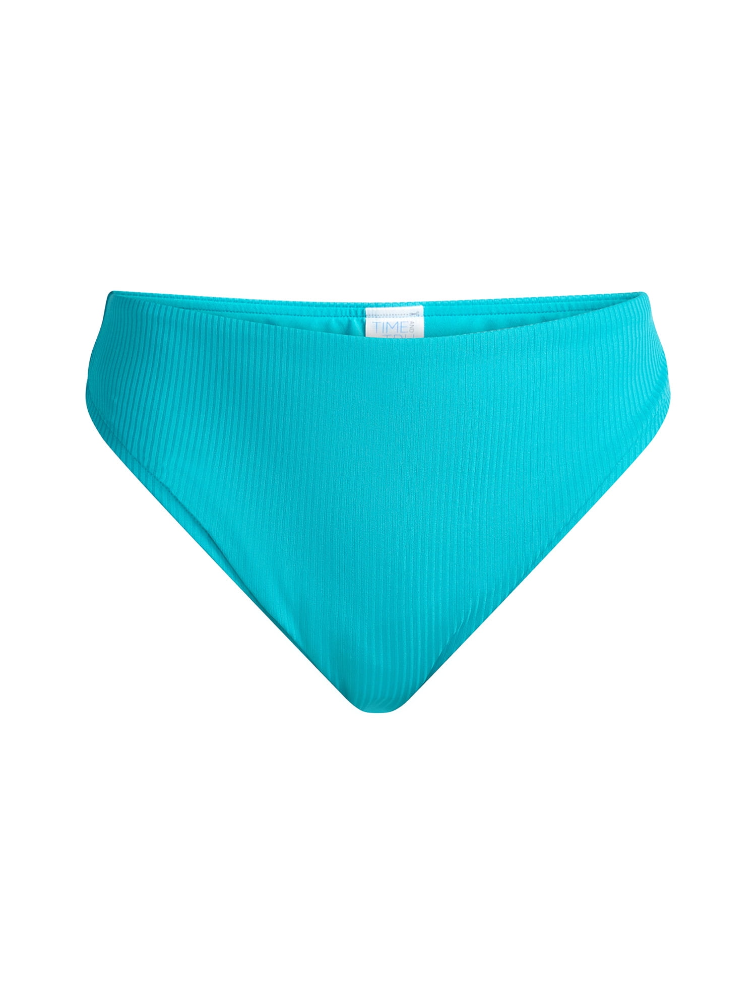 Time and Tru Women’s and Women's Plus High Cut Mid Rise Bikini Bottoms, Sizes XS-2X
