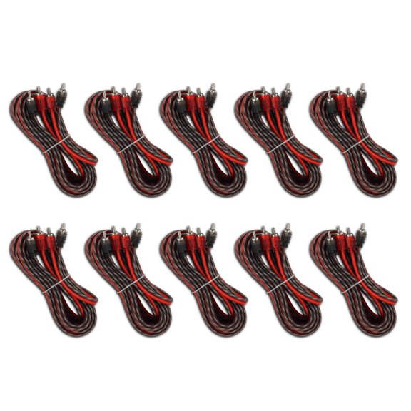 16 ft Ultra Flex 100% OFC RCA Cable Wire 10-Pack