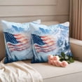 thumbnail image 2 of USA Flag Mountain Pillow Covers 2 Pack Forest Independence Day Pillowcase Waterproof Outdoor Throw Pillow Cover for Patio Garden Square Cushion 16”x16”, 2 of 9