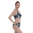thumbnail image 6 of High Waisted Bikini Sets For Women, White Jellyfish Print Black Swimsuits Tummy Control, Two Pieces Bathing Suit, 6 of 8