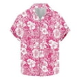 thumbnail image 5 of BiZtdJrK Men's Vacation Shirts Short Sleeve Hawaiian Floral Summer Shirt Big and Tall Lapel Button Down Shirts Multicolor S, 5 of 6
