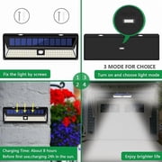 Litom 118LED Human Body Sensor Waterproof Solar Wall Lamp Garden Light, with 1000LM Super Bright, for Home Security, Garden, Patio, Path, Back Yard, 1 PACK